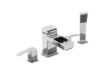 Kamato 2-Handle 4-Hole Polished Chrome Roman Tub Faucet/Bathtub Faucet with Handheld Shower Head