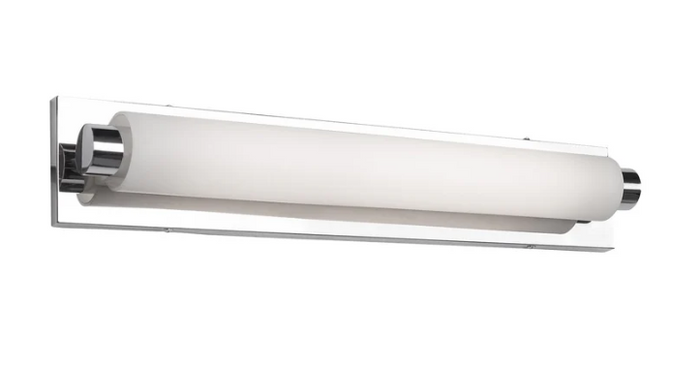 Charleston LED Chrome and Frosted Glass Vanity Light