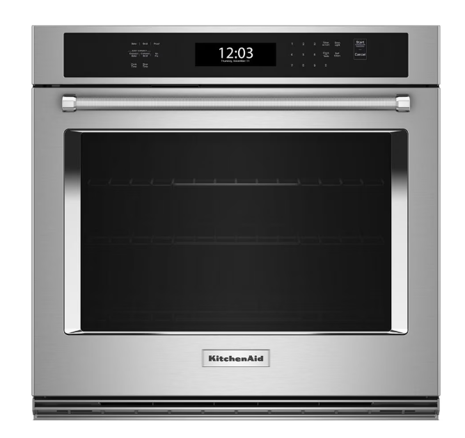 KitchenAid 30-inch Electric Single Wall Oven with Air Fry Mode in Stainless Steel