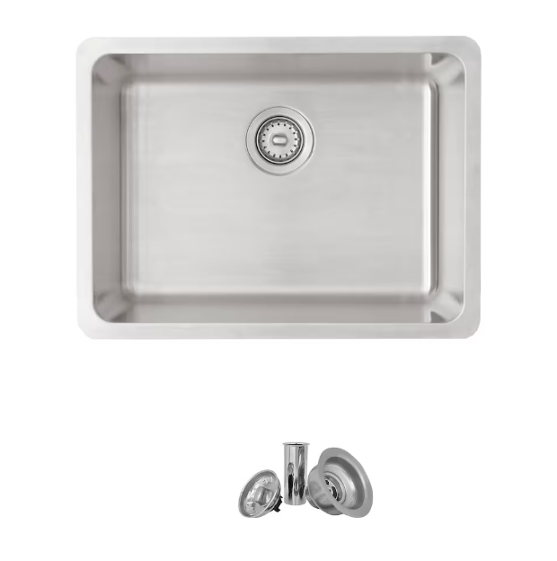 23'' Dual-Mount Stainless Steel Single Bowl Kitchen Sink