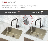 23'' Dual-Mount Stainless Steel Single Bowl Kitchen Sink