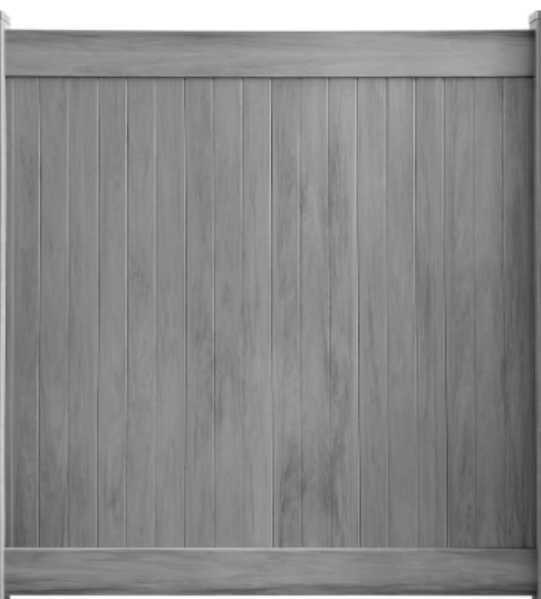 6' x 6' Vinyl Woodgrain Fence Panel Kit Hazy Grey