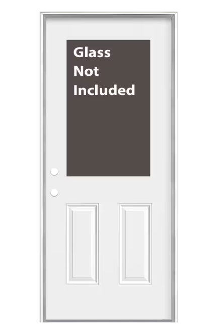 Masonite 32-inch x 80-inch x 6-9/16-inch 1/2 Lite Cutout Primed Steel Prehung Front Door