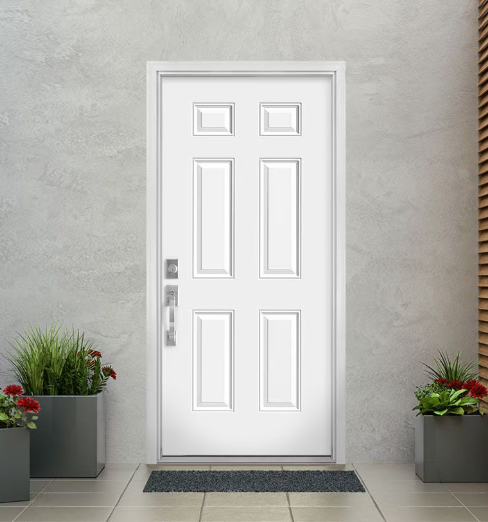 Masonite Endurance 32-inch x 80-inch x 6-9/16-inch 6 Panel Single Primed Steel Prehung Front Door