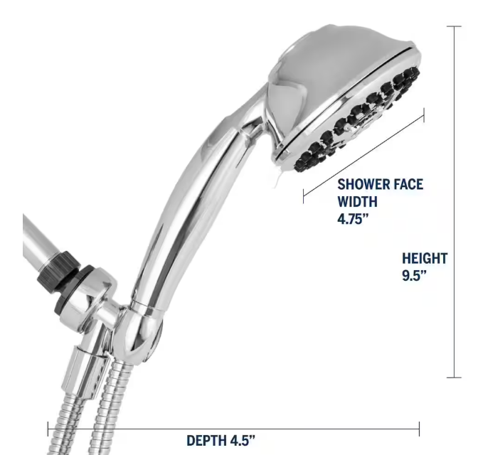 PowerPulse 9-Spray Wall Mount Handheld Shower Head in Chrome