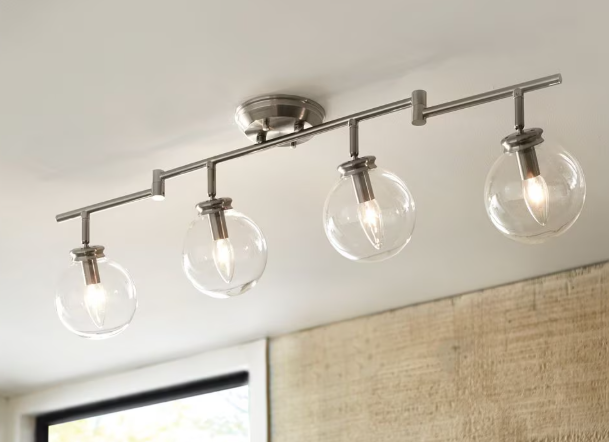 Home Decorators Collection 28-inch 4-Light Brushed Nickel Dimmable Linear Track Lighting Kit