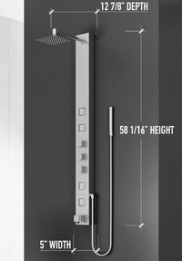VIGO Sutton 58" H x 5" W 4-Jet High Pressure Shower Panel System