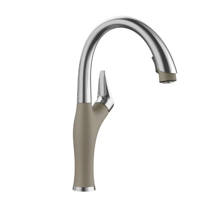 Blanco ARTONA Pull-Down Dual Spray Kitchen Faucet - PVD Steel/Truffle