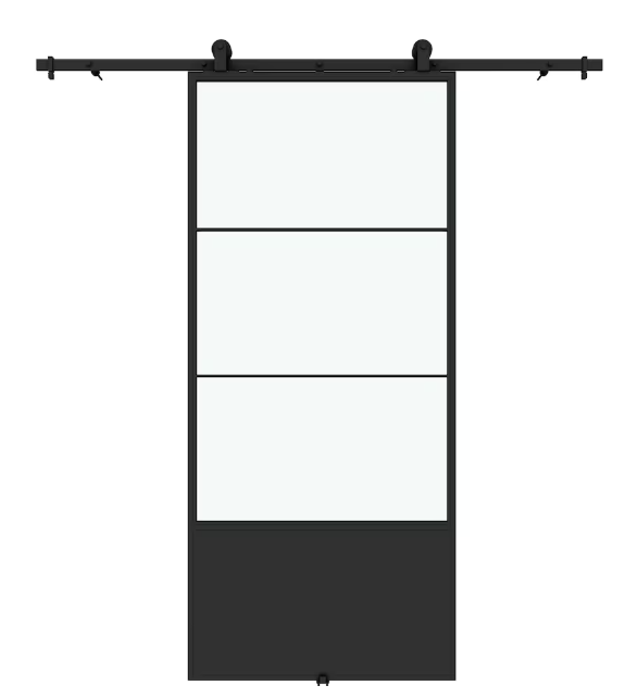 TRUporte Concorde 37-inch x 84-inch Black Barn Door Kit with Door and Rail