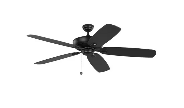 60 in. Transitional Matte Black Ceiling Fan with Matte Black
