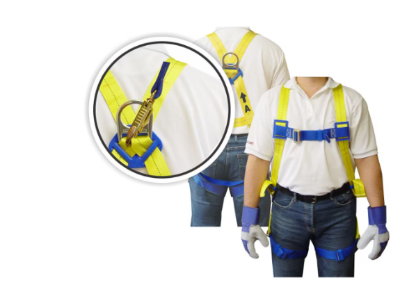 Full Body Harness with 6 Feet Lanyard Snap Hook