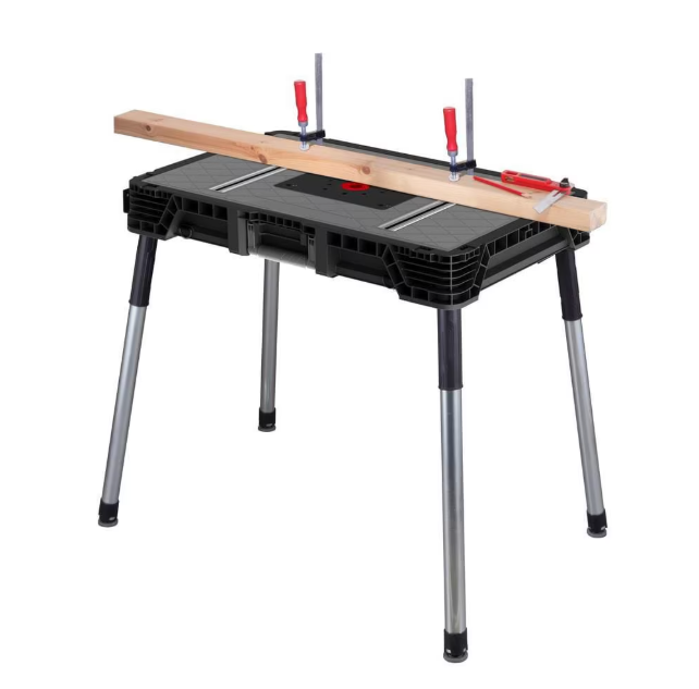 Husky 1.8 ft. x 3 ft. Portable Jobsite Workbench in Black