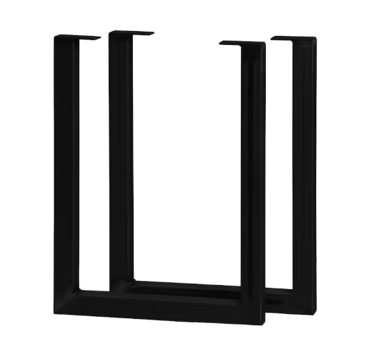 Live Edge 20 inch High U Legs Powder Coated Black