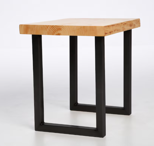 Live Edge 20 inch High U Legs Powder Coated Black