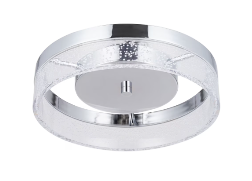 12-inch 75-Watt Equivalent Integrated LED Chrome Flush Mount with Bubble Acrylic Shade