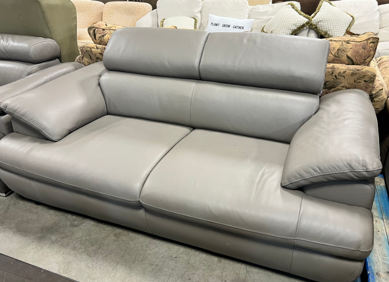 71" 2 Seater Top Grain Leather Couch