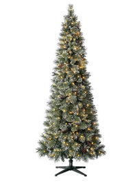 7ft. Pre-Lit 300L Micro Dot LED Warm White Frosted Sparkling Pine