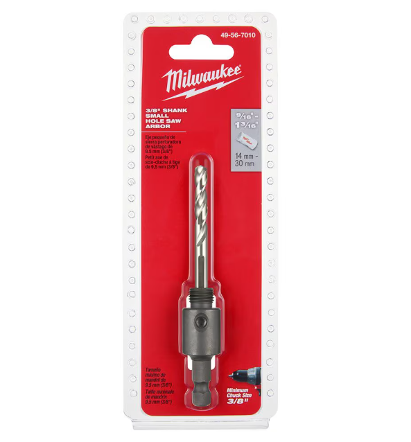 3/8 in. Small Hole Saw Arbor W/ Pilot Drill Bit