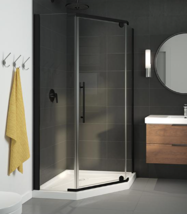 Technoform Victoria 76.38 x 38 x 38-in Acrylic Floor Glass Corner Shower Kit