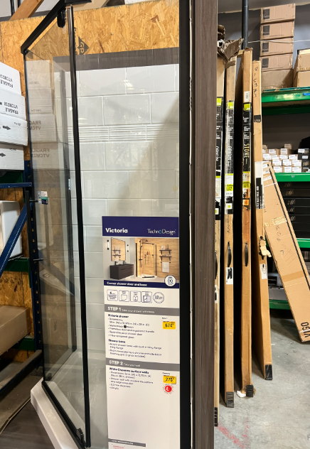 Technoform Victoria 76.38 x 38 x 38-in Acrylic Floor Glass Corner Shower Kit