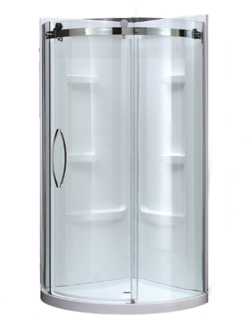 Ove Caicos 40-in Frameless Chrome Corner Round Shower