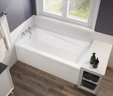 MAAX New Town 30 x 60-in White Acrylic Left-Hand Drain Alcove Whirlpool Tub
