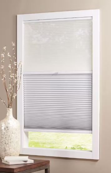 23-inch W x 48-inch L, 2-in-1 Sheer and Blackout Cordless Cellular Shade in White