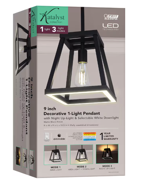 Katalyst Collection LED Decorative Single Light Pendant Matte Black