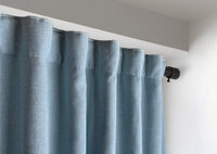 Home Decorators Collection 36-72-inch Telescoping 1-inch Dia. Condo Single Curtain Rod Black with Wall-end and Ceiling-Mount brackets