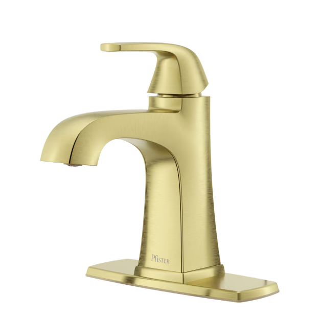 Pfister Bloor Single Handle 4-inch Centerset/Single Hole Bathroom Faucet/Vanity Tap in Gold