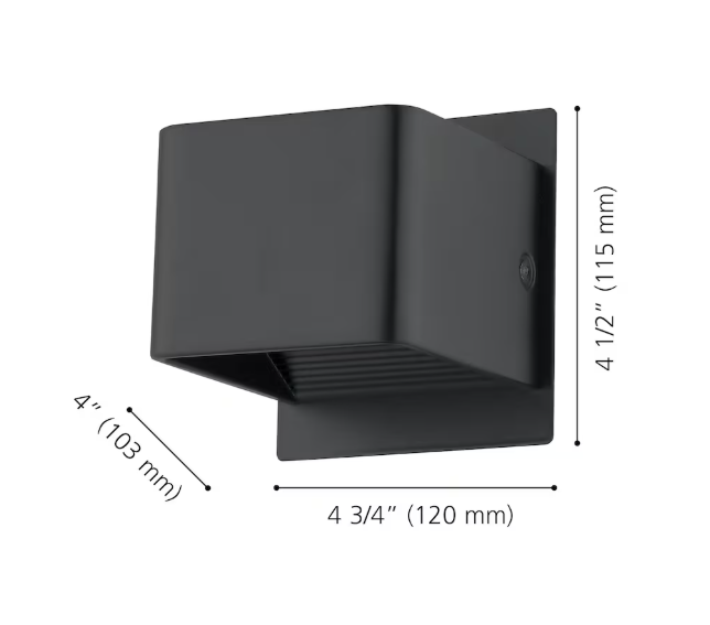 Eglo Sania 3 4.75-inch Matte Black LED Wall Sconce