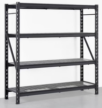4-Shelf Heavy Duty Industrial Welded Steel Garage Storage Rack Shelving Unit in Black