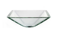 Kraus 16.5-inch x 5.5-inch x 16.5-inch Square Glass Bathroom Sink