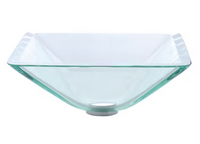 Kraus 16.5-inch x 5.5-inch x 16.5-inch Square Glass Bathroom Sink