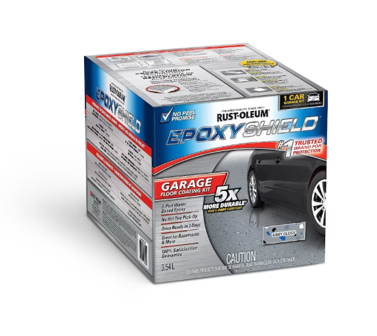 Epoxyshield Concrete & Garage Floor Epoxy Coating In Gloss Grey, 3.55 L (covers up to 249 Sq. Ft.)