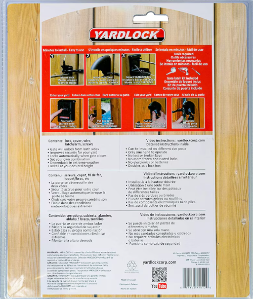 Yardlock Keyless Wood Gate Lock Kit