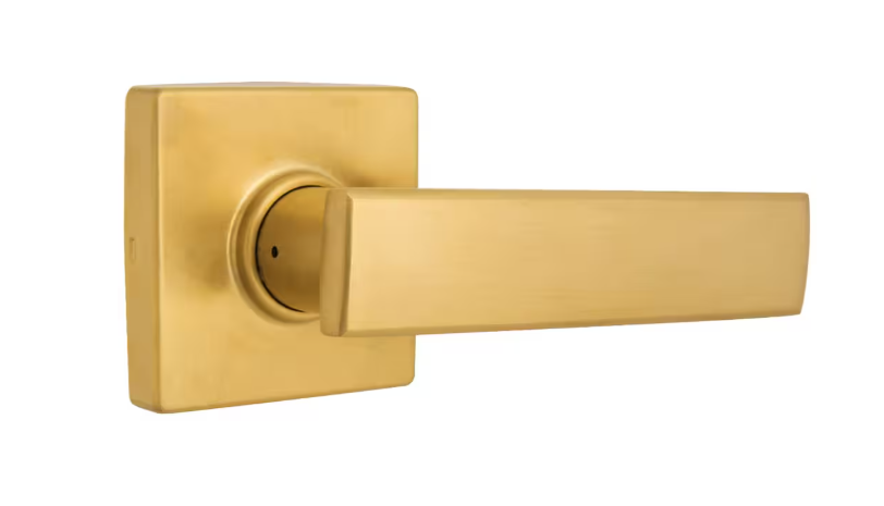 Defiant Westwood Brushed Gold Hall/Closet Passage Door Lever with Square Rose
