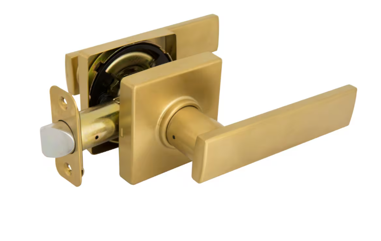 Defiant Westwood Brushed Gold Hall/Closet Passage Door Lever with Square Rose