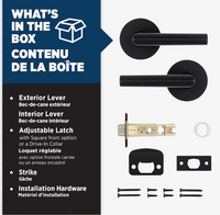 Weiser Milan Matte Black Hall/Closet Passage Interior Door Handle