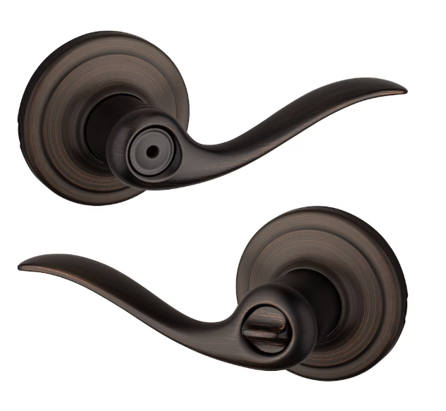 Weiser Toluca Venetian Bronze Bed/Bath Privacy Interior Door Handle
