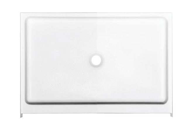 MAAX Alaska 60L x 32W x 7H Rectangular Centre Drain Fibreglass Shower Base Pan in White