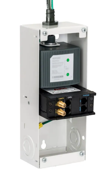 Schneider Electric Whole Home Surge protection Device for Coaxial, Telephone & 20/240VAC, 80 kA, 1 phase, 3 wire