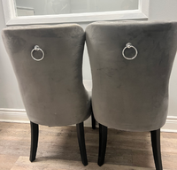 Light Grey Button- Tuffed Dining Chair