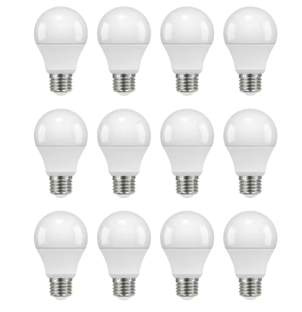 Ecosmart LED A19 E26 60W Equivalent A-Line Light Bulb Non-Dimmable Soft White (2700K - 2900K) (12-Pack)