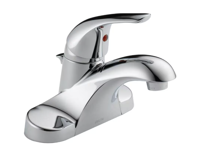 Delta Foundations 4 in. Centerset Single Handle Lever Bathroom Sink Faucet Standard Flow in Chrome