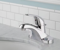Delta Foundations 4 in. Centerset Single Handle Lever Bathroom Sink Faucet Standard Flow in Chrome
