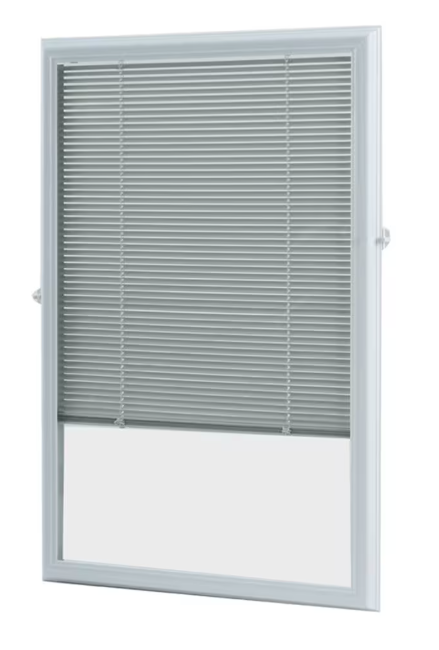 ODL 22-inch x 36-inch White Aluminum Add-on Blind for Half View Doors