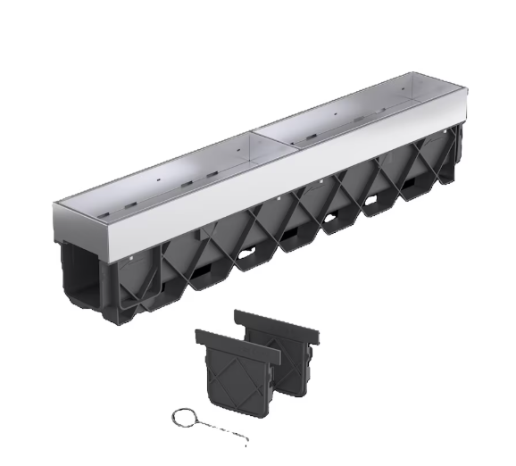 Storm Drain Pro Series 6 in. x 40 in. Hidden Channel Drainage System with Removable Trays
