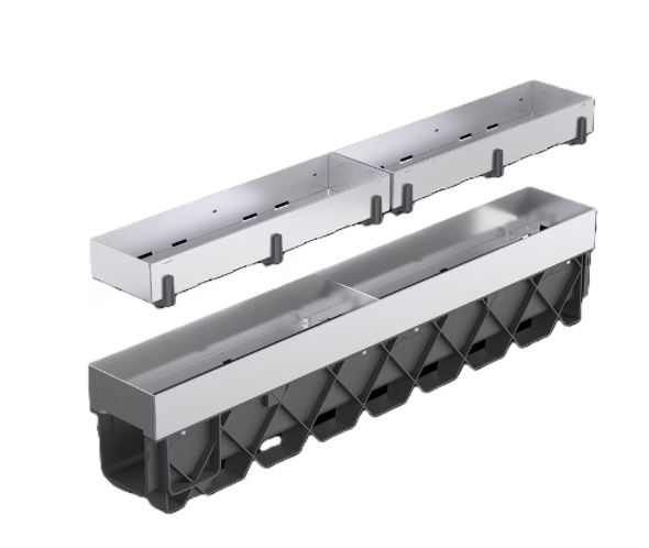 Storm Drain Pro Series 6 in. x 40 in. Hidden Channel Drainage System with Removable Trays
