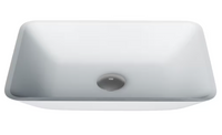 VIGO Sottile 18"L x 13"W x 4"H Modern Glass Rectangular Vessel Bathroom Sink in White